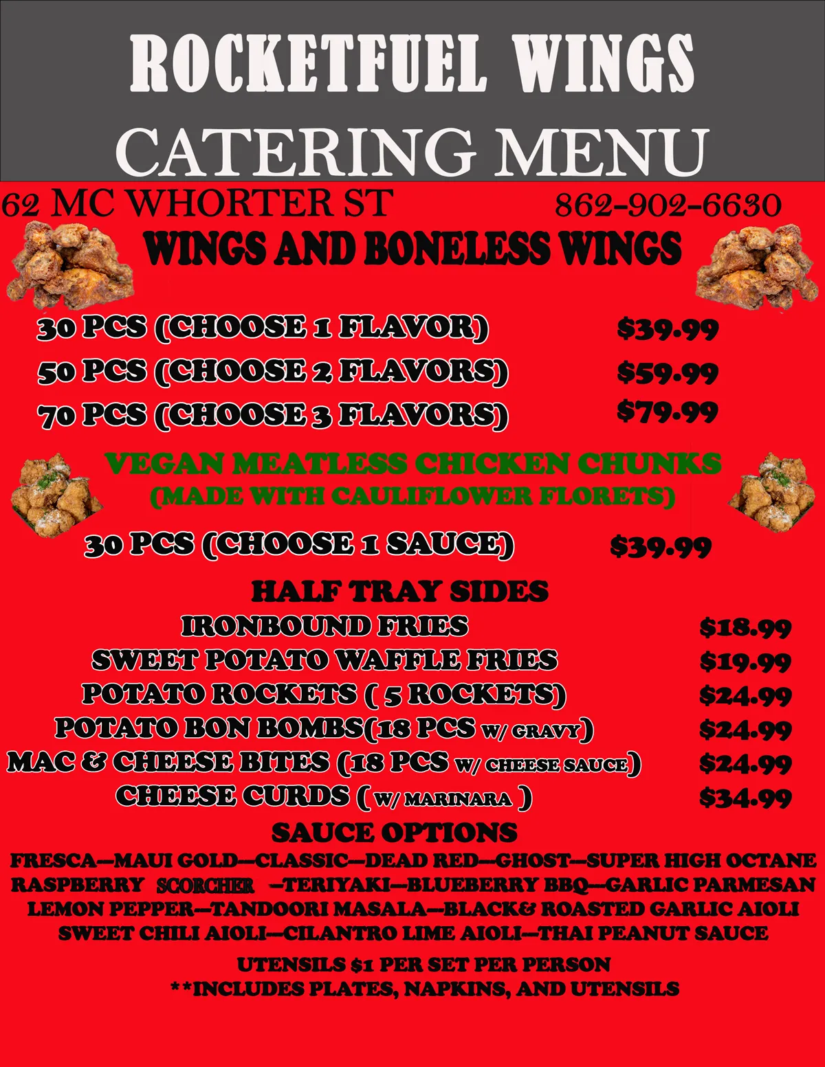 Catering Menu - front